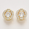 Brass Micro Pave Clear Cubic Zirconia Charms ZIRC-T011-15G-NF-1