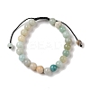 8mm Round Natural Flower Amazonite Braided Bead Bracelets BJEW-C067-01B-23-2