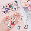 12Pcs 6 Styles Zinc Alloy Keychain KEYC-ME0001-01-3
