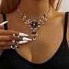 Alloy Rhinestone Stud Earrings & Necklaces Sets for Women WGAAFBB-05-2