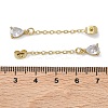 Rack Plating Brass Micro Pave Clear Cubic Zirconia Friction Ear Nut EJEW-I266-04G-5