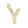 Brass Micro Pave Clear Cubic Zirconia Pendants KK-I476-01G-Y-1