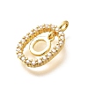 Brass Micro Pave Cubic Zirconia Pendants ZIRC-P123-01G-O01-2