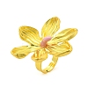 Adjustable Alloy Flower Finger Rings for Women RJEW-B124-01B-2