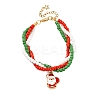Christmas Alloy Enamel Charm Bracelets BJEW-JB12482-03-2