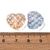 UV Plating Transparent Crackle Acrylic Beads OACR-G052-10D-3
