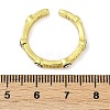 Brass Micro Pave Clear Cubic Zirconia Enamel Cuff Rings for Women RJEW-L113-022G-5