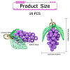 20Pcs 5 Styles Glass Seed Beaded Grape Pendants PALLOY-CA00022-2