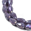 Opaque Solid Color Electroplate Glass Beads Strands EGLA-N013-P10mm-B09-3