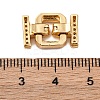 Brass Micro Pave Clear Cubic Zirconia Fold Over Clasps KK-P291-12G-3