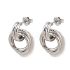 304 Stainless Steel Twist Ring Stud Earrings EJEW-P324-05P-4