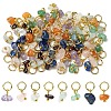 80Pcs 8 Styles Natural Gemstone Pendants PALLOY-YW00074-1