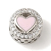 Rack Plating Brass Micro Pave Clear Cubic Zirconia with Enamel Beads KK-P267-17P-1