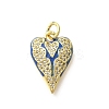 Brass Micro Pave Clear Cubic Zirconia Enamel Pendants KK-M297-15G-1