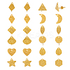 24Pcs 12 Style 304 Stainless Steel Stud Earring Findings STAS-FH0001-76-1