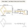 8Pcs 4 Styles 201 Stainless Steel Connector Charms STAS-UN0039-24-3