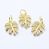 Brass Micro Pave Cubic Zirconia Charms X-KK-P133-04G-NR-1