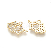 Brass Micro Pave Cubic Zirconia Pendants KK-N186-34-2