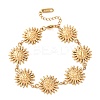 Textured  304 Stainless Steel Sun Link Chain Bracelets for Women BJEW-K293-06C-G-4