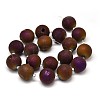 Round Electroplated Natural Druzy Geode Quartz Crystal Beads Strands G-A143B-20mm-05-2