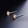 Rhodium Plated 925 Sterling Silver Four Pronged Ear Studs JE420E-03-3