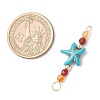 4Pcs 4 Colors Summer Beach Dyed Synthetic Turquoise Connector Charms PALLOY-JF03746-02-2