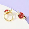 Ladybird Brass Micro Pave Cubic Zirconia Hoop Earrings EJEW-S277-02G-2
