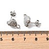 Brass Micro Pave Cubic Zirconia Stud Earring Findings KK-Z102-12P-2
