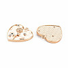 Brass Micro Pave Clear Cubic Zirconia Pendants KK-S364-185-2