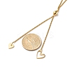 Heart Lariat Necklace for Girl Women NJEW-JN03710-6
