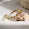 304 Stainless Steel Cuff Bangles for Women BJEW-H635-01G-1