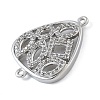 Rack Plating Brass Micro Pave Clear Cubic Zirconia Triangle Connector Charms KK-A234-035P-01-2