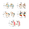 60Pcs 10 Styles Alloy Enamel Pendants ENAM-CJ0002-69-2