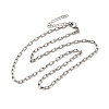 2.5MM 304 Stainless Steel Paperclip Chain Necklaces for Women Men NJEW-A054-03P-4