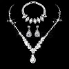 Brass Rhinestone Pendant Necklaces & Earring & Bracelets Sets for Women WG00284-04-1
