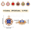12Pcs 6 Color Rack Plating Brass Micro Pave Clear Cubic Zirconia Pendants KK-GA0001-08-RS-2