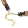 12MM Two Tone Acrylic & CCB Plastic & Coconut Curved Tube Beaded Necklaces for Women NJEW-JN05373-03-5