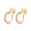 Brass Micro Pave Cubic Zirconia Clip-on Earring Findings KK-N261-122B-G-1