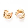 Brass Micro Pave Clear Cubic Zirconia Cuff Earrings EJEW-T047-65G-2