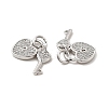 Brass Micro Pave Clear Cubic Zirconia Charms KK-E068-VB177-2