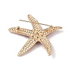 Starfish Alloy Rhinestone Sea Animal Brooches JEWB-S023-01C-2