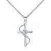 Cross Alloy Crystal Rhinestone Pendant Necklaces for Women Men WG08149-02-2