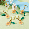 Acrylic Sunflower Pendant Keychains KEYC-TAC00010-4