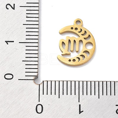 Real 18K Gold Plated 304 Stainless Steel Pendants STAS-R003-02G-04-1