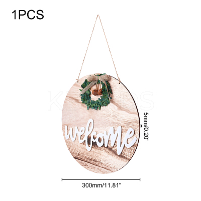 Wooden Ornaments HJEW-WH0006-42-1