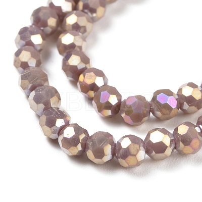 Round Full Rainbow Plated Faceted(32 Facets) Electroplate Glass Beads Strands X-EGLA-J130-FR12-1