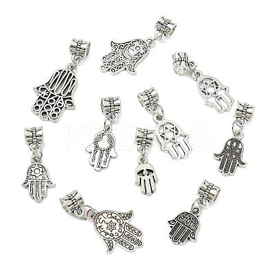 60Pcs 10 Colors Alloy European Dangle Charms PALLOY-CJ00187-1