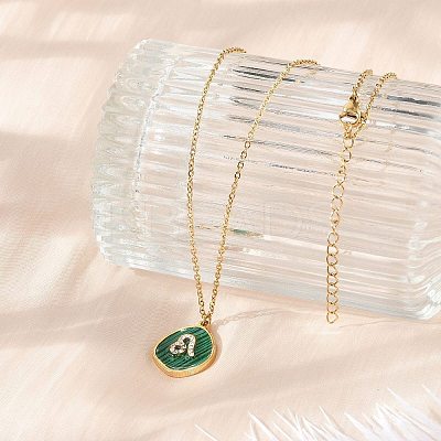 304 Stainless Steel Micro Pave Cubic Zirconia constellation Pendant Necklaces NJEW-R021-01G-05-1