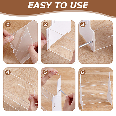 3-Tier Acrylic Sport Card Display Riser Stands ODIS-WH0043-188-1