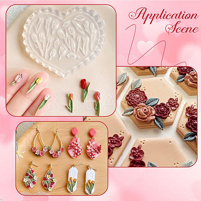4Pcs 4 Styles Silicone Carved Molds MRMJ-SC0001-47B-1